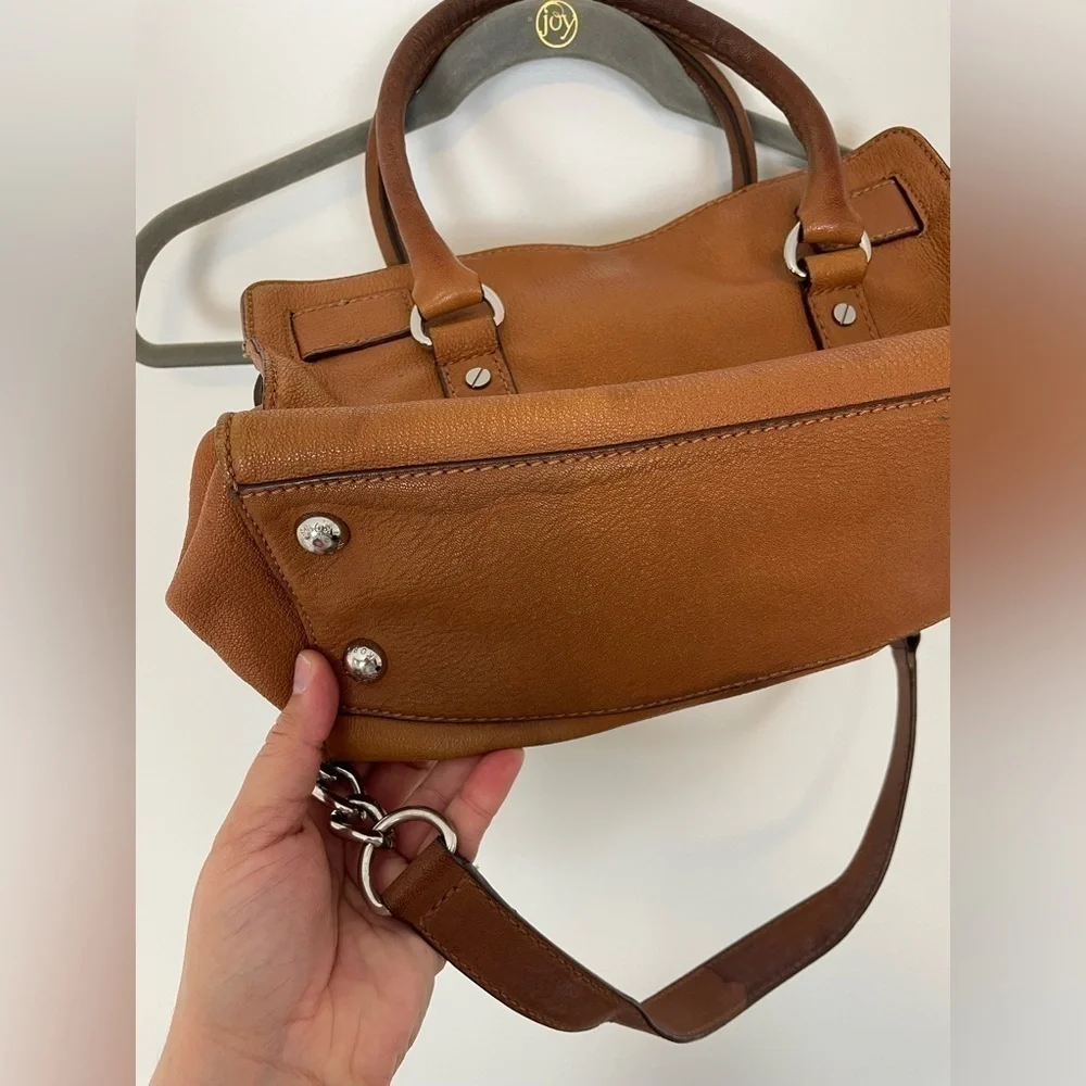 Michael Kors Hamilton Acorn Brown Saffiano Leather Shoulder Handbag Lock & Key